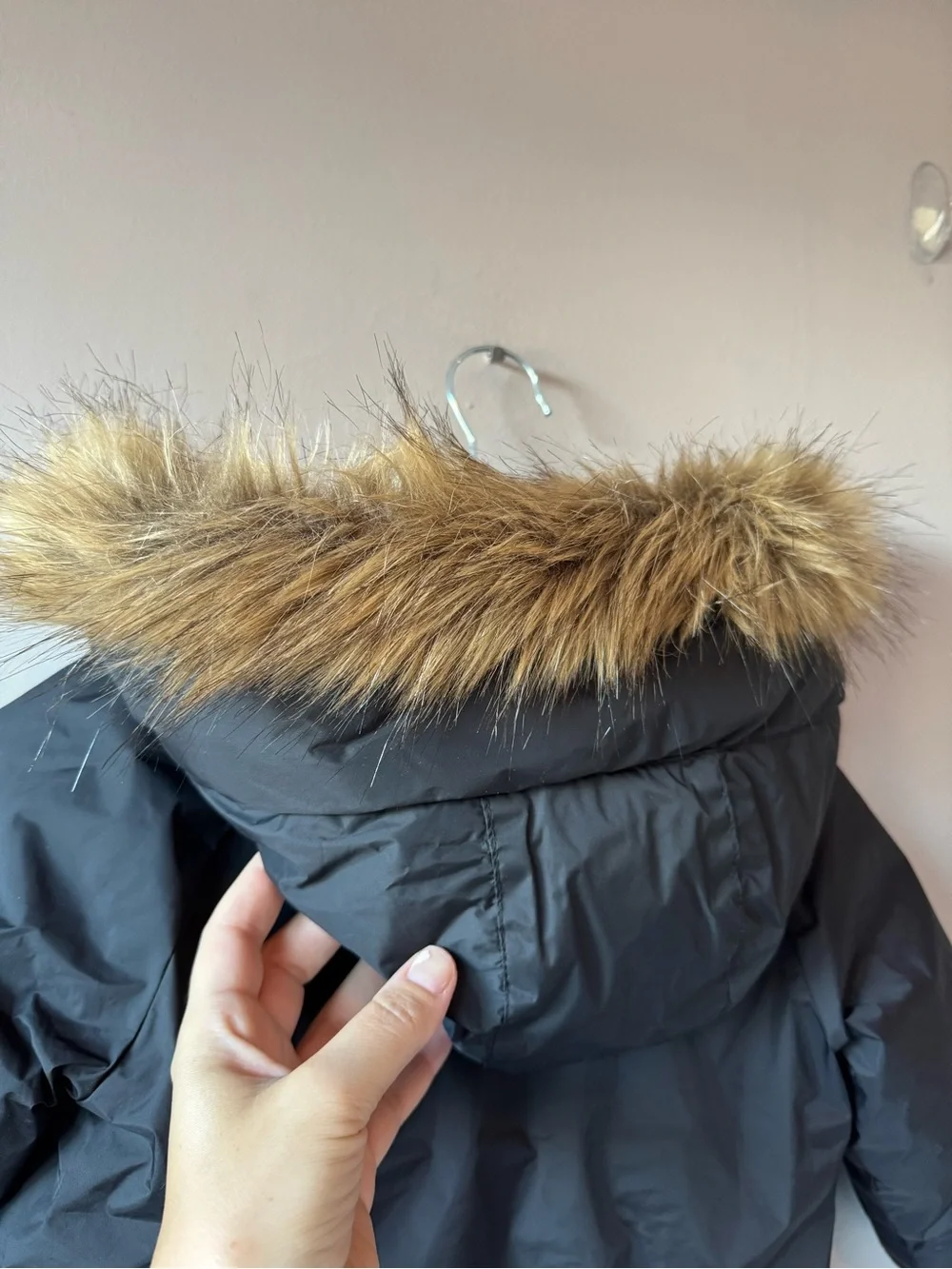 Zara Baby Down Feather Faux Fur Hooded Puffer‎ Jacket Winter Coat 12-18 Months